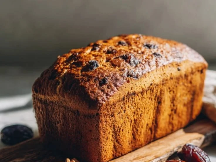 Homemade Date Walnut Bread fresh out of the oven.