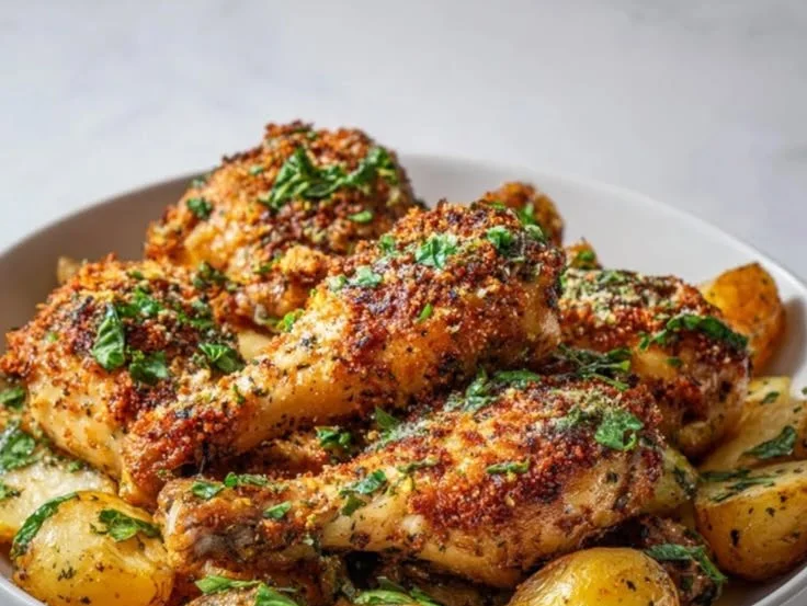 Delicious Garlic Parmesan Drumsticks cooked to perfection