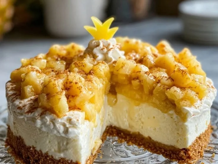 Heavenly pineapple cheesecake with a creamy texture and tropical flavor