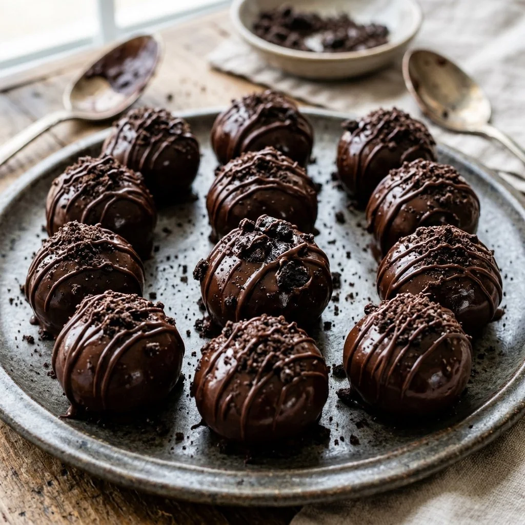 Delicious homemade Oreo Truffles coated in chocolate and topped with sprinkles