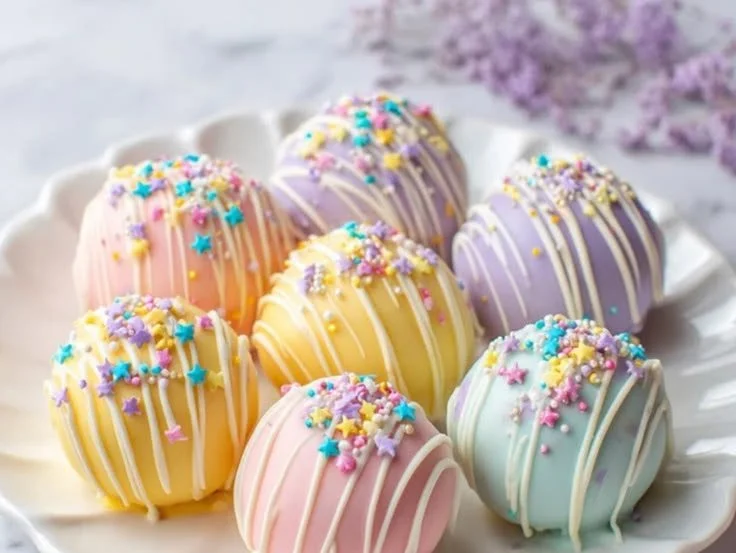 Delicious pastel cake pops decorated for a festive occasion