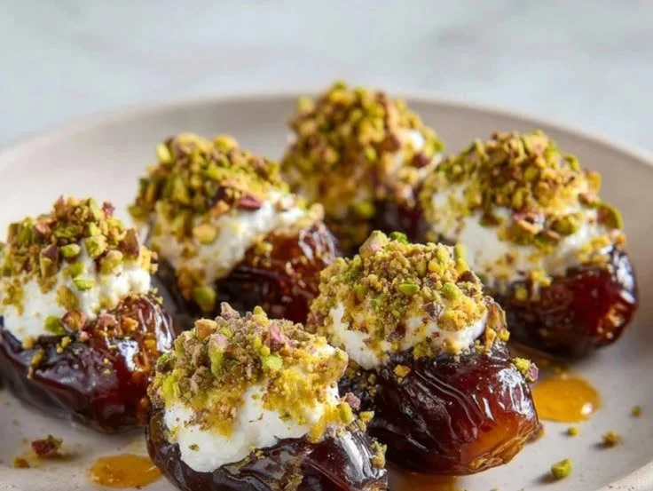 Delicious stuffed honey dates served on a platter
