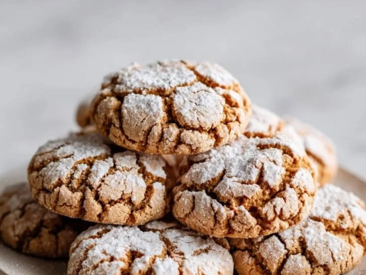 Homemade sugar-free peanut butter cookies on a plate.