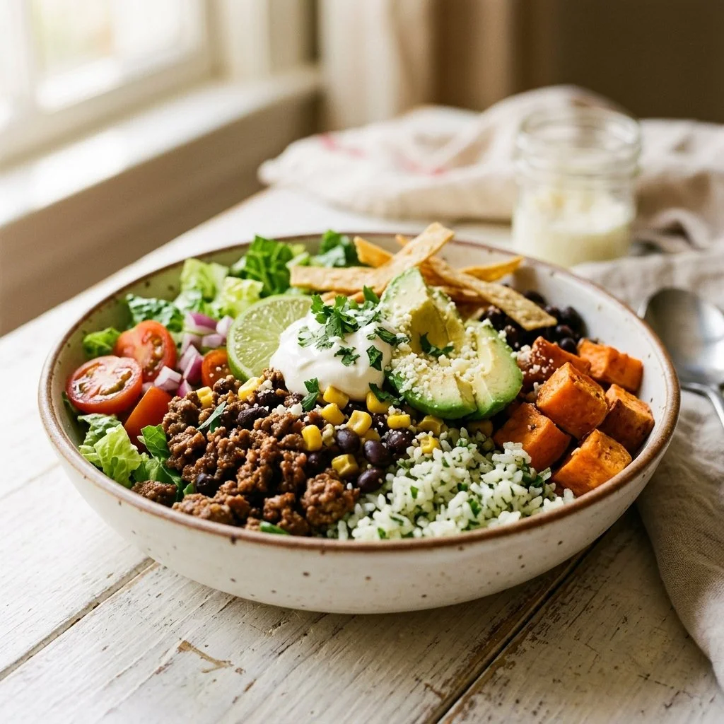 Delicious Taco Bowl recipe with vibrant ingredients served in a bowl