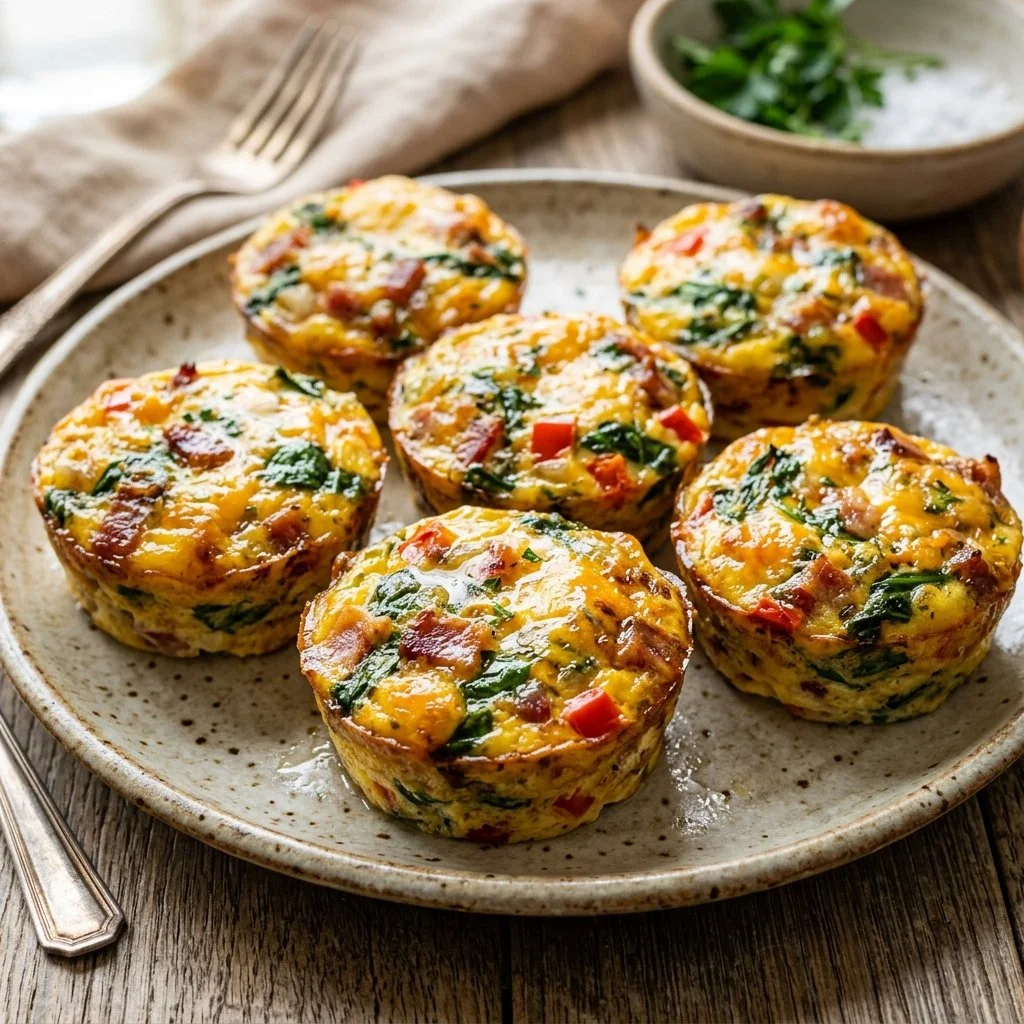 Delicious homemade breakfast egg bites, perfect for a quick meal.