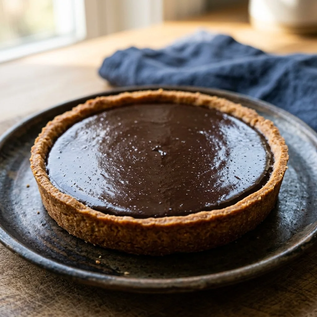 Decadent Chocolate Ganache Tart with a glossy chocolate finish