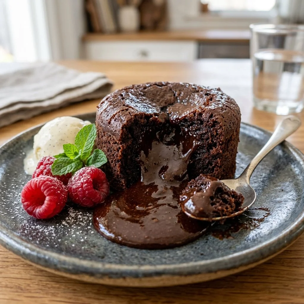 Decadent Chocolate Lava Cake with molten chocolate center
