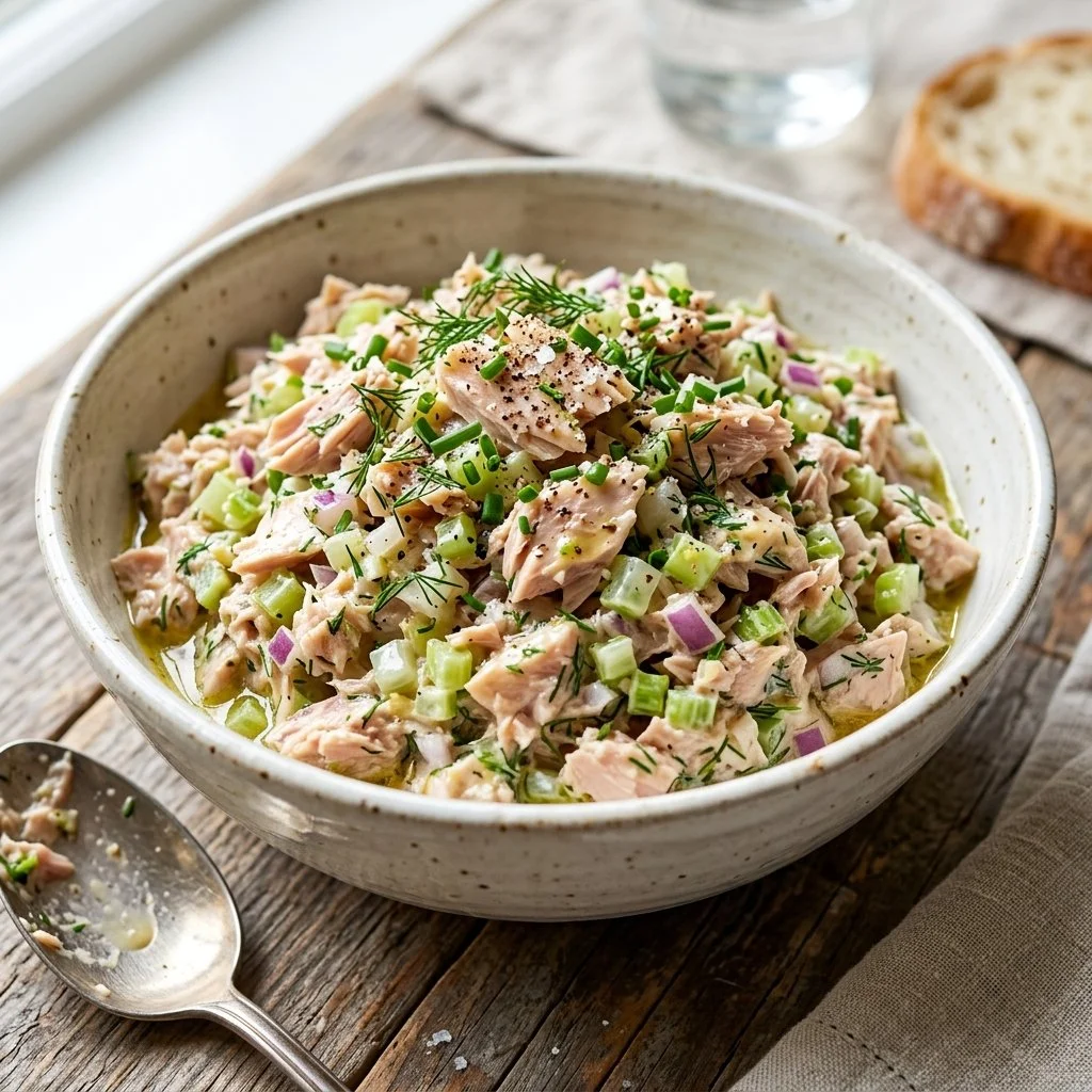 Classic Tuna Salad with fresh ingredients and a creamy dressing