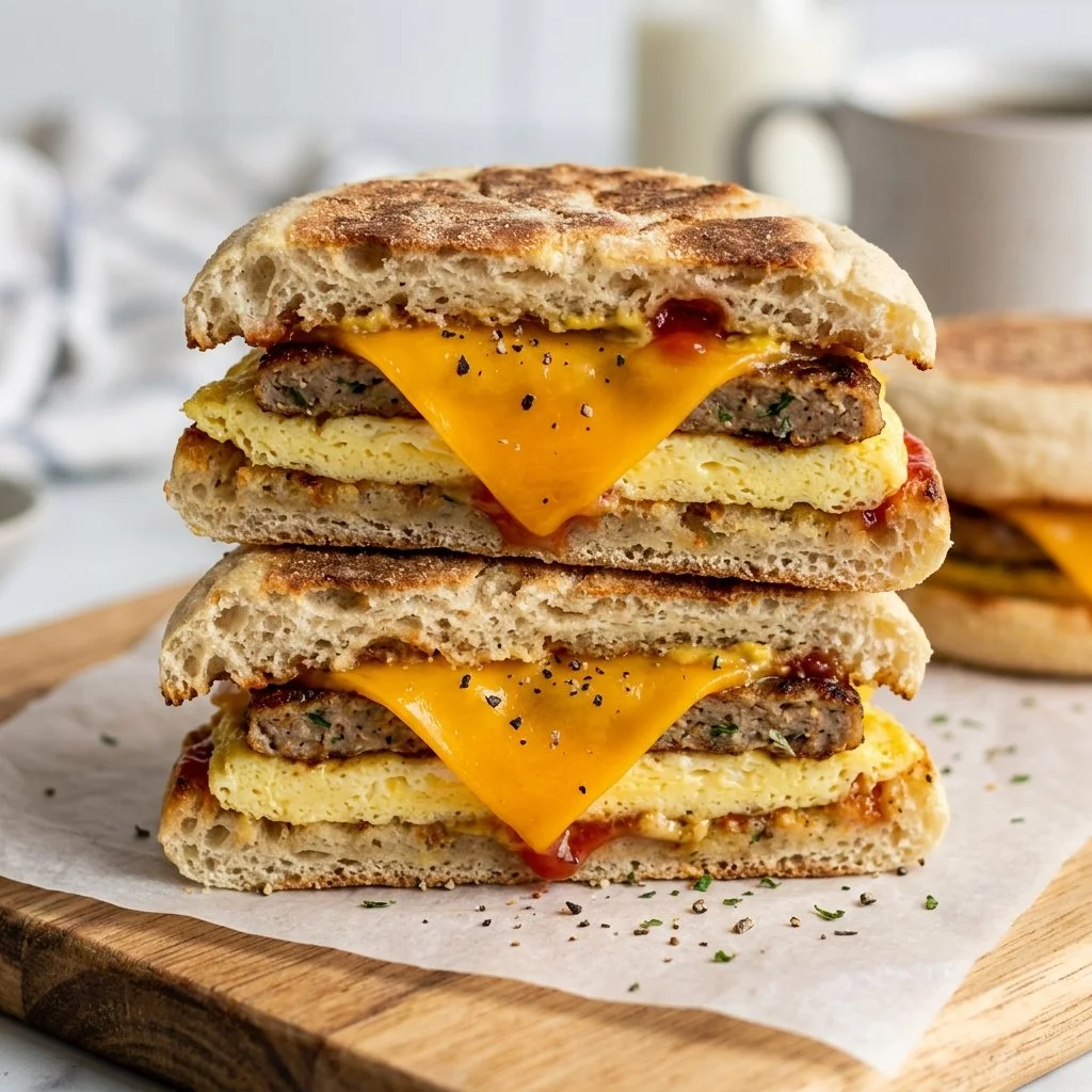 Delicious homemade freezer breakfast sandwiches ready to be enjoyed on busy mornings