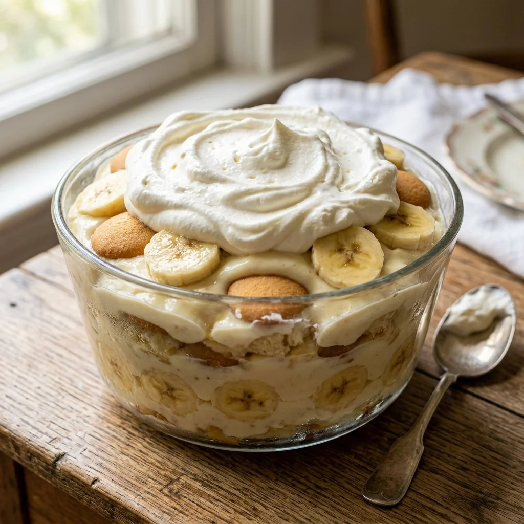 Delicious Magnolia Bakery banana pudding in a serving dish